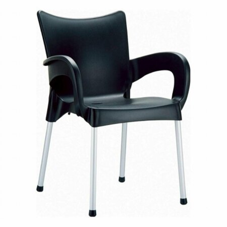 COMPAMIA Romeo Resin Dining Arm Chair Black, 4PK ISP043-BLA